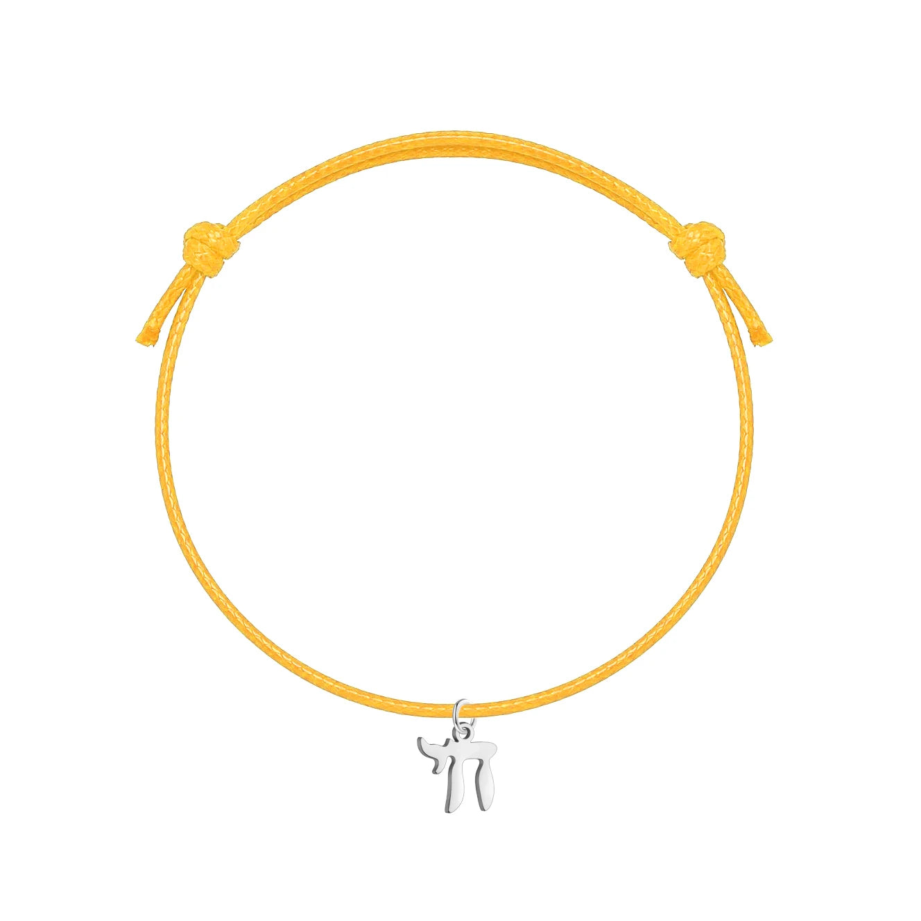 Bracelet orné du symbole Haï en acier inoxydable, monté sur bracelet artisanal ajustable. Un accsesoir qui parle, simple et unique.