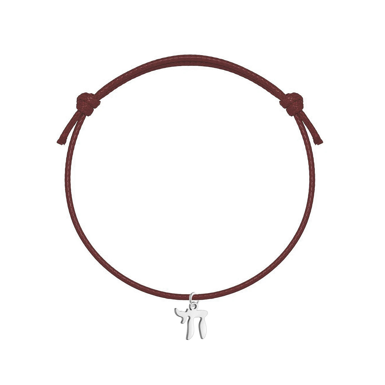 Bracelet orné du symbole Haï en acier inoxydable, monté sur bracelet artisanal ajustable. Un accsesoir qui parle, simple et unique.