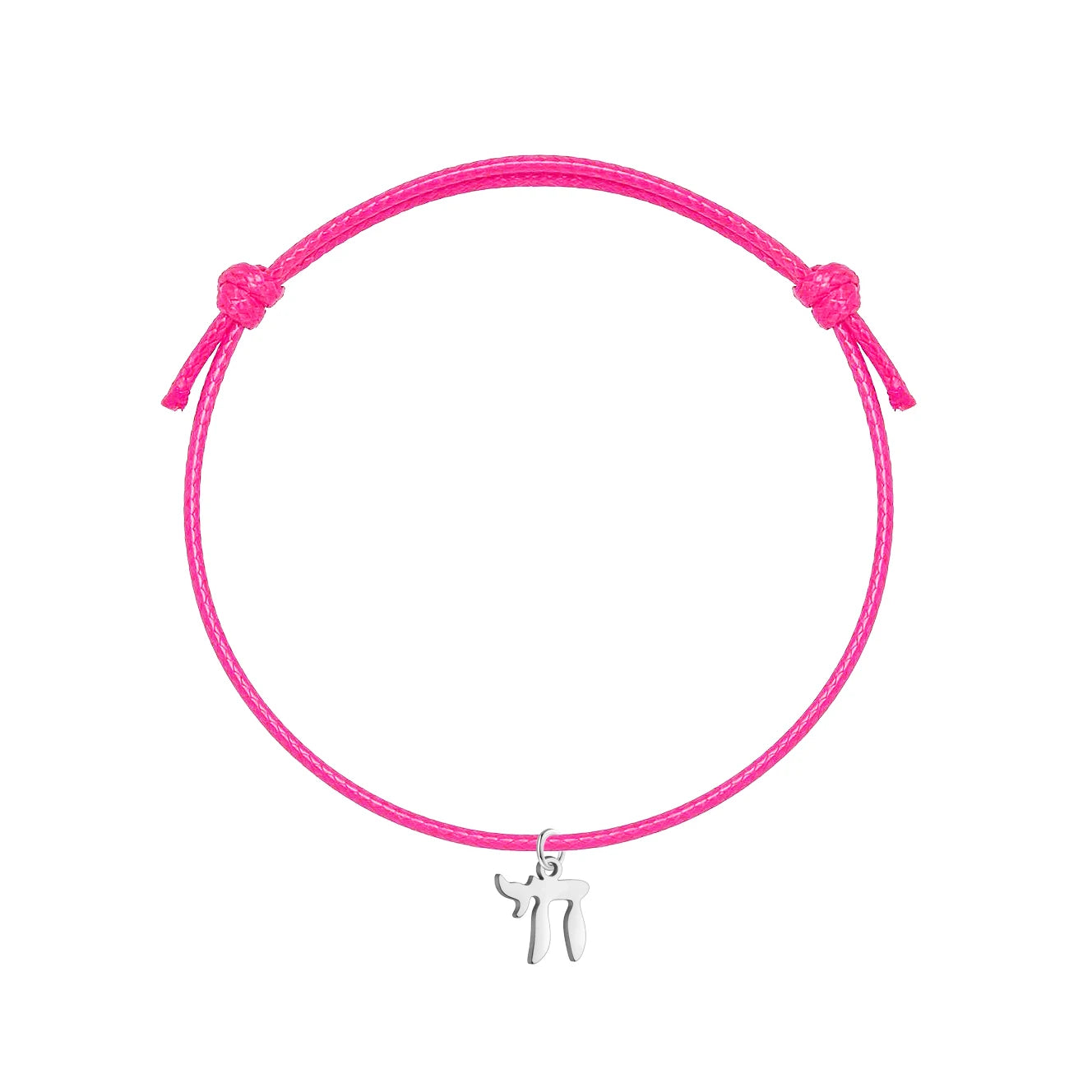 Bracelet orné du symbole Haï en acier inoxydable, monté sur bracelet artisanal ajustable. Un accsesoir qui parle, simple et unique.