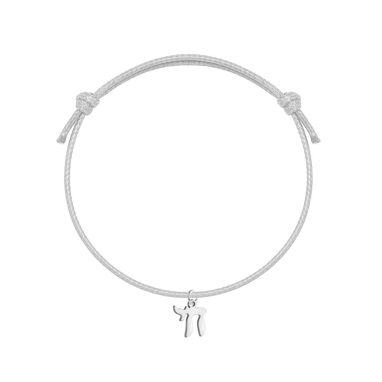 Bracelet orné du symbole Haï en acier inoxydable, monté sur bracelet artisanal ajustable. Un accsesoir qui parle, simple et unique.