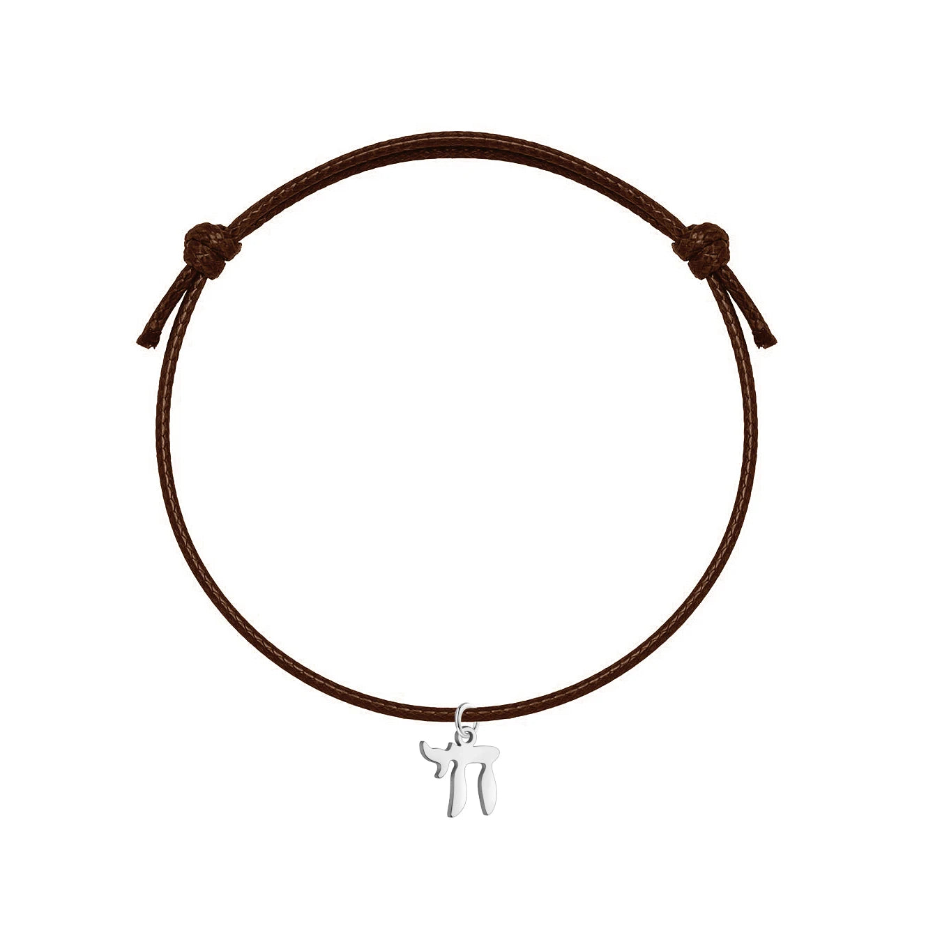 Bracelet orné du symbole Haï en acier inoxydable, monté sur bracelet artisanal ajustable. Un accsesoir qui parle, simple et unique.